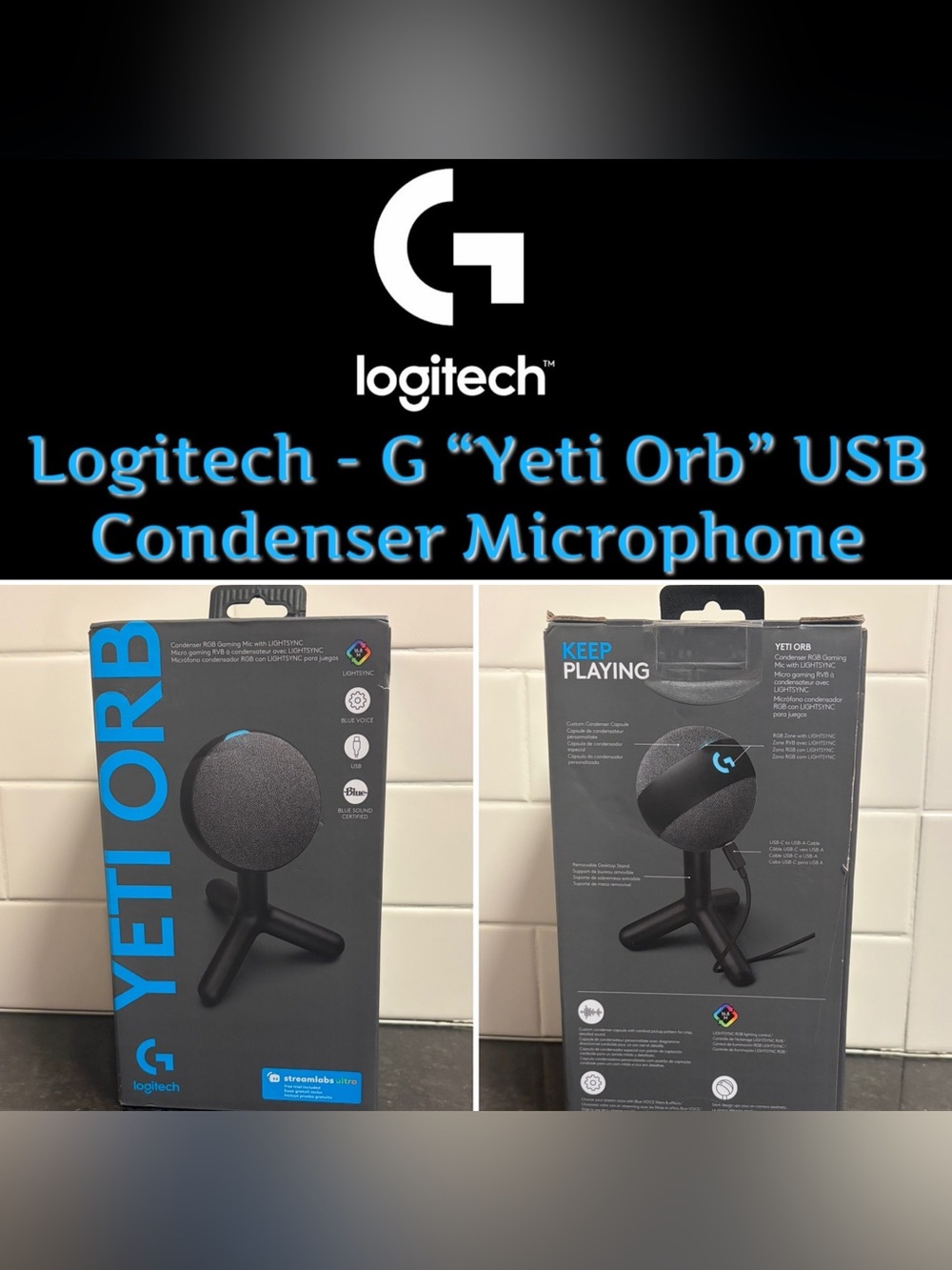 Logitech G Yeti Orb USB Condenser Microphone - New in Box